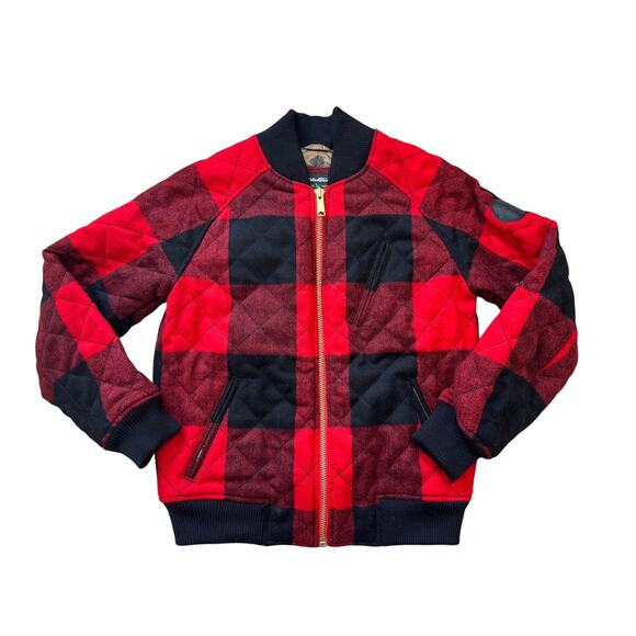 Eddie Bauer Limited Edition Ilaria Urbinati Wool red & black bomber jacket/coat - Picture 2 of 13